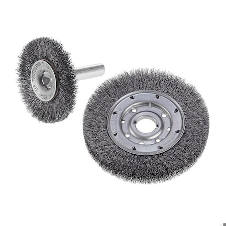 Cgw Abrasives Concave Premium Radial Wheel Brush, 1-1/2 in Dia Brush, 0.012 in Dia Crimped Filament/Wire 60160